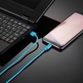 KNIT TEXTURE USB TO USB-C DATA SYNC CHARGING CABLE, CABLE , FOR SAMSUNG GALAXY S8 & S8 + / LG G6 / HUAWEI P10 & P10 PLUS / ONEPLUS 5 / XIAOMI MI6 & MAX 2 /AND OTHER SMARTPHONES (BLUE). 