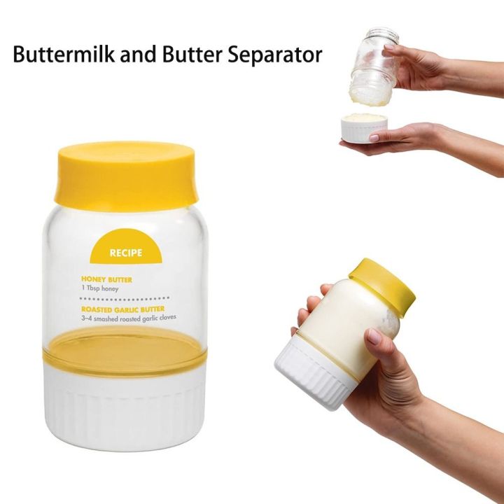 New DIY Butter Mixer Buttermilk and Butter Separator Buttermilk Maker Cup Kitchen Gadgets Kitchen Cream Filter Butter Shaker Jar Homemade Butter Machine