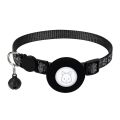 Cat Collar, for Apple Air Tag Cat Collar, in 3/8Inch Width Black. 