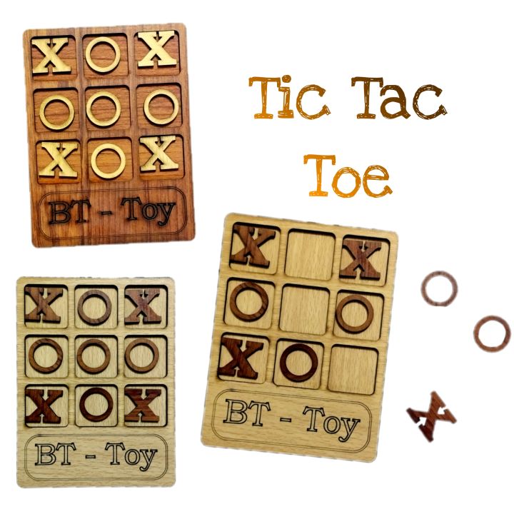 Tic%20Tac%20Toe%20Noughts%20and%20Crosses%20Wooden%20Tabletop%20Board%20Game%20Family%20Game%20for%20Kids%20and%20Adults%20Brain%20Teaser%20Puzzle%20-%20Image%202