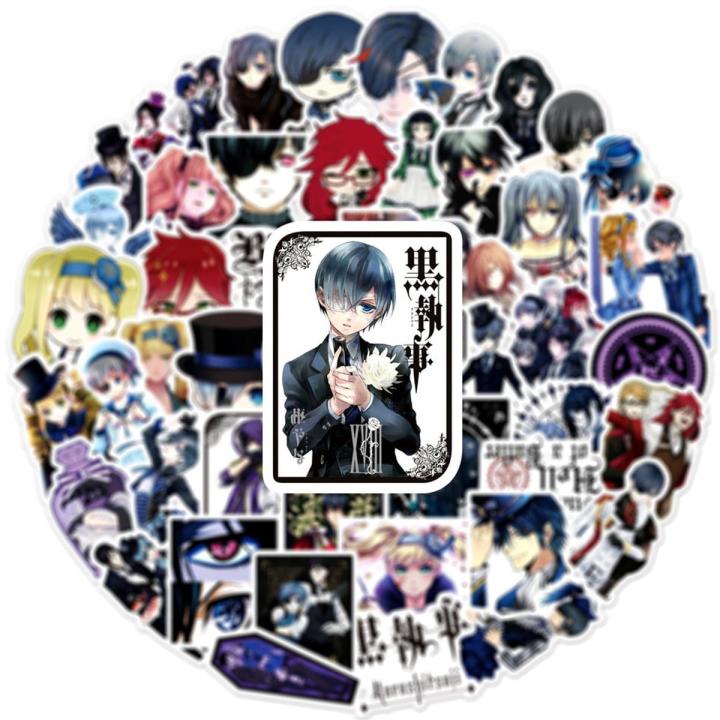10/50PCS Black Butler Stickers Aesthetic Kpop cartoon Anime Manga Kawaii Cute Graffiti Car Laptop diary skateboard moto Kids Toy