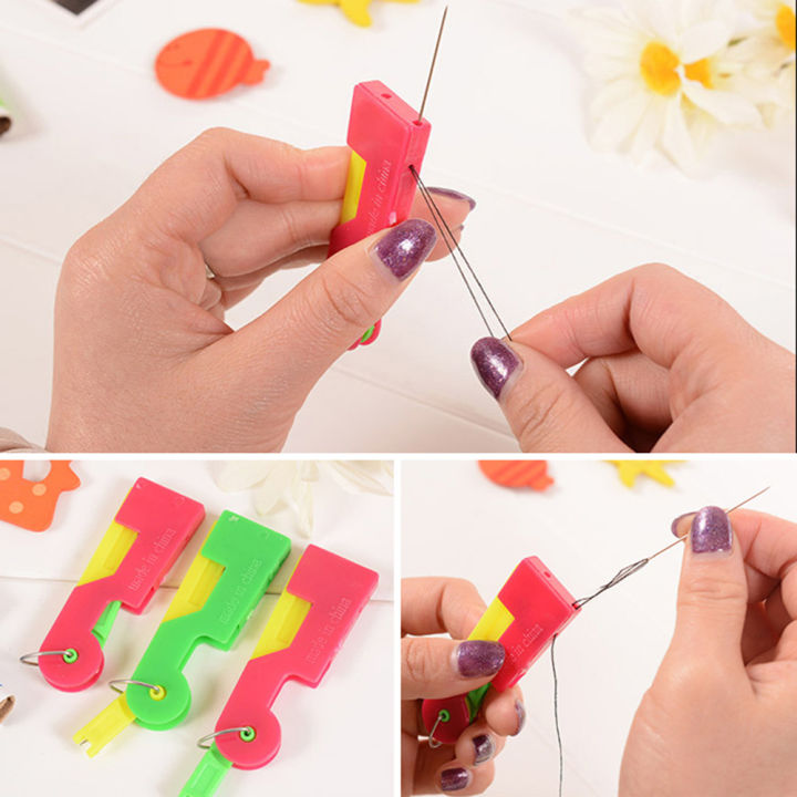 Threading Tool Needle Thread Device Automatic Needle Threader for Hand Sewing and Sewing Machine Needle Fast Lead 3 Pieces