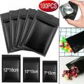 100x Zip Bag Black Aluminum Mylar Foil Pouch Heat Sealer Food Storage Bag Package. 
