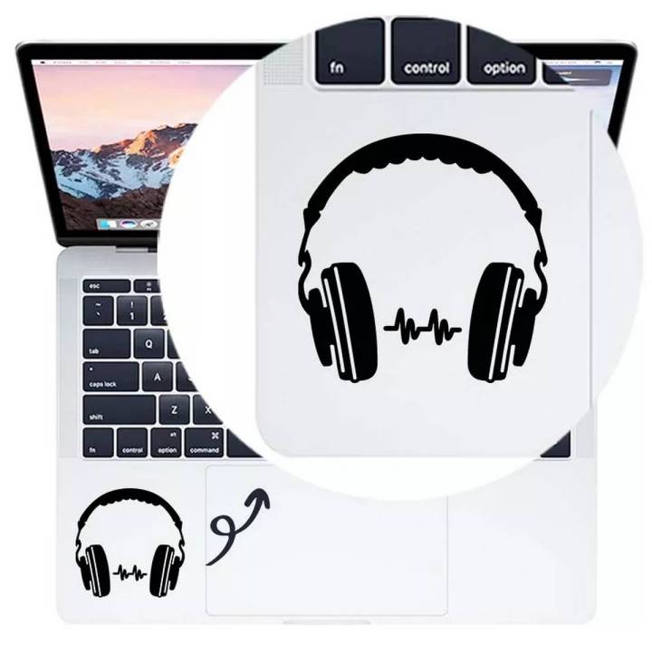 Headphone heart beat Laptop Sticker Decal, Car Stickers, Wall Stickers High Quality Vinyl Stickers
