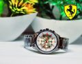FERRARI Silver Chain silver Dial Chronograph Quartz Watch for Men. 