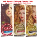 Hair Streaking Colour - Hair Colour For Streaking Pack Of 3 Coloron Moroccan Argan Oil Expert Crème Perfect Intensity Permanent Hair Dye Hair Streaks Coloring Combo Offer  Light Brown + Golden Blonde + Light Blonde. 
