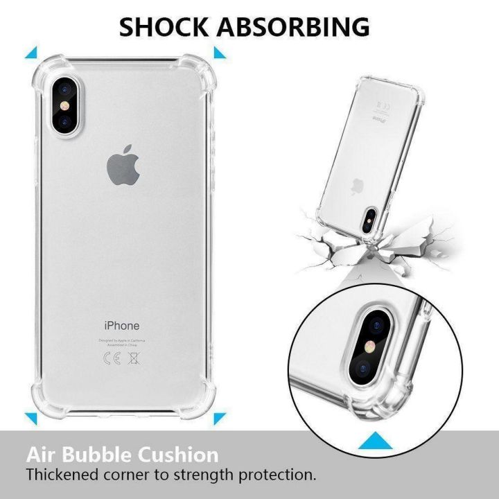 Iphone XS Case, Crystal Transparent Slim Anti Slip Full-Body Protective Phone Case Cover for Iphone XS (Clear Anti-Shock TPU)