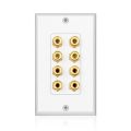 8 Posts Speaker Wall Plate Home Theater Wall Plate Audio Panel for 4 Speakers. 