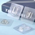 1 Pair (2PCS)- Double Sided Adhesive Wall Hooks - Transparent. 