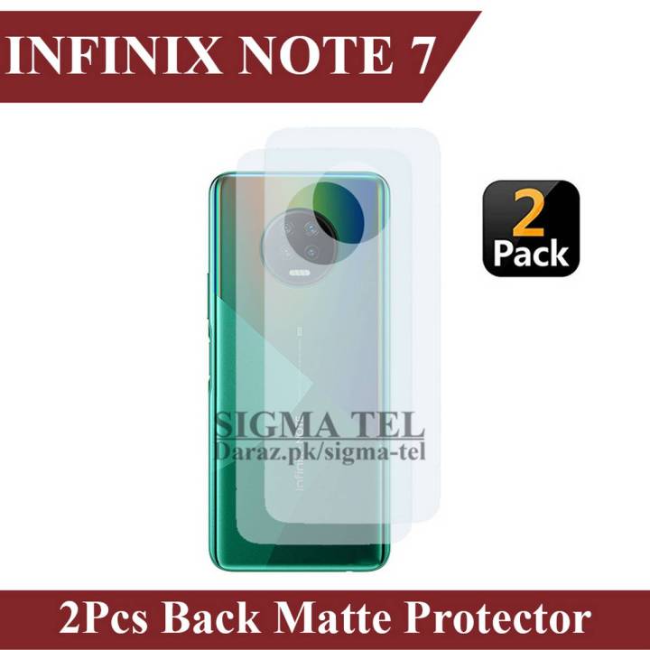 2 Pack Infinix Note 7 Back Matte Protector Soft Skin Sheet Soft Film Protector For Infinix Note 7
