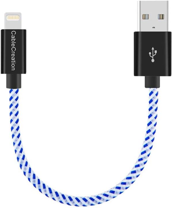 CableCreation Short Lightning Cable 0.5FT [MFi Certified], Braided iPhone Charging Cable Data Sync Cord, Compatible with iPhone 14/13/12/11