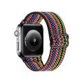 Nylon Strap For Apple Watch Band 44mm 40mm 38mm 42mm Braided Adjustable Elastic Nylon Solo Loop Bracelet iWatch Series 3 4 5 6 Se Scrunchie Elastic Bands tali jam jalur menonton. 