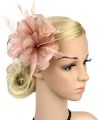 Liummrcy Fascinators for Women,Flower Wedding Races Party Fascinator Net Hat,Fascinator with Headband Clip for Wedding Decorations Fascinators For Women,Pale Pink Fascinator,Bride Hat,Pink. 