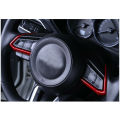 Red ABS Interior Steering Wheel Cover Trim for Mazda CX-3 CX3 2016-2018 FashionInterior Accessories Interior Mouldings 1 pair (1 pair). 