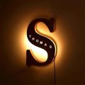 Personalized LED Wall Lamp 26 A-Z Letters Alphabet with Custom Name Wood Nightlights for Children Kids Baby Bedroom Home Decor Wooden Customized Decorative Lamp LED Night Light Lamp-Birthday & Anniversary Gift LAMP. 