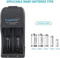 TrustFire TR-006 Dual-Slot Multi-functional Battery Charger for Li-Ion & LiFePO4 Batteries - Safe and Efficient Charging - Compatible with 10440, 18650, 26650, and More - AC 110-240V / DC 12V – For Traveling and Car charging option. 