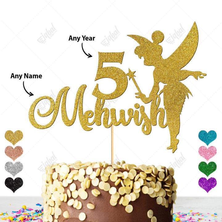PERSONALISED  Fairy Cake Topper - Happy Birthday Party Cake Topper, Customized topper with ANY NAME, ANY AGE