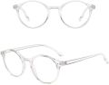 Round Shape White Transparent Glasses Frame for Men Women Unisex. 