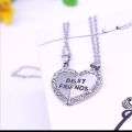 2piece set best friend bff broken  heard with unicorn pattern necklace. 