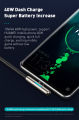 BASEUS Iridescent Lamp Type C LONG 10V 4A 40W HW FLASH CHARGE Mobile Game U S B Cable for TYPE C - 1M RED. 
