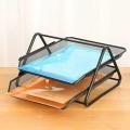 2 Tier Document Tray Metal Mesh Document Rack File Holder Letter Tray for Home Office Desk Organizer Supplies. 
