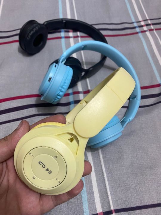 Y08 [Good Quality]  Wireless Bluetooth Headphones On-Ear Headset HIFI Stereo Macaron with Mic