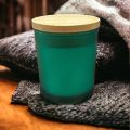 Techmanistan Pack of 3 - Random Colors 200ml Empty Glass Candle Jars With Wooden Lid, Glass Tins. 