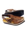 Double shade Leather Made Kaptaan Peshawari Chappal - Men. 