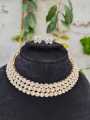 White 3 Lyer Zargon Style Necklace Set with Studs. 