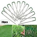 20Pcs/Set Artificial Grass Turf U Pins Fastening Lawn Tent Pegs Staple Outdoor Heavy Duty Gardening Accessories. 