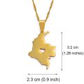 Anniyo Colombia Map Pendant Necklace For Women/men Gold Color Map Of Colombian Chains 004521. 