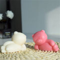 Side Sleeping Bear Scented Candle Silicone Mold Diy Aroma Plaster Handmade Soap Cake Chocolate Decoration Mold. 