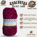 Imported Valvoto Candy Crush Velvet Yarn | Velvet Wool Yarn | 100 % polyester | 75-80 grams in one ball | Wool Vista. 