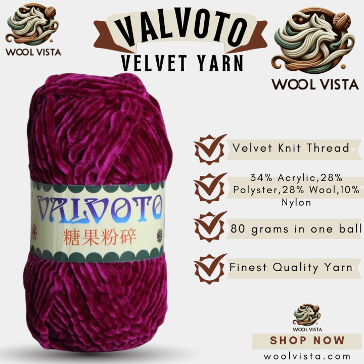 Imported%20Valvoto%20Candy%20Crush%20Velvet%20Yarn%20%7C%20Velvet%20Wool%20Yarn%20%7C%20100%20%25%20polyester%20%7C%2075-80%20grams%20in%20one%20ball%20%7C%20Wool%20Vista%20-%20Image%204