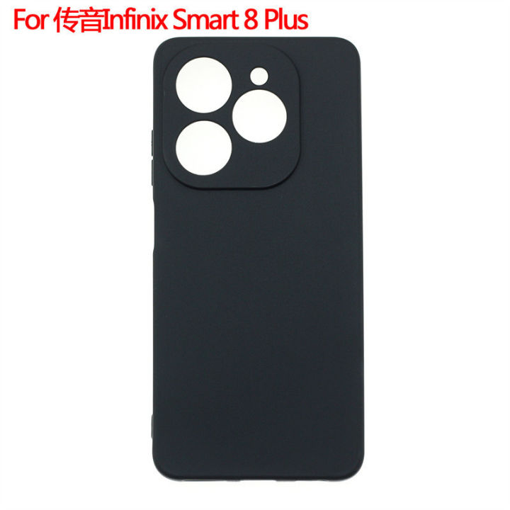 Casing Infinix Smart 8 Plus Case Candy Color Matte Soft TPU Pro Camera Phone Cover With Silicone Lanyard