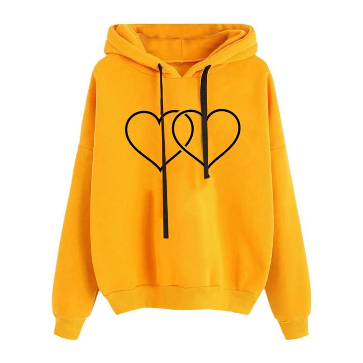 Women Sweatshirt Fleece Lining Hooded Drawstring Pullover Sweatshirt Daraz.pk