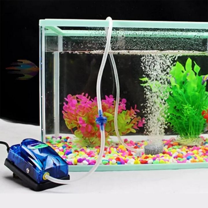 Aquarium Oxygen Pump Fish Tank Adjustable Air Pump Blue