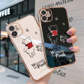 Jizetin (Free Lanyard) for OPPO F11 Pro Back Cover Honeypot Pooh Luxury 6D Plating Case Side Pattern Soft Silicone Square Mobile Phone Cases. 