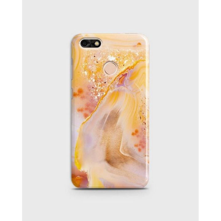 Huawei P9 Lite Cover 3D Hard Case Orange Glitter - 1Cover2193