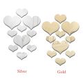 12 pcs Love Heart Self Adhesive Acrylic 3D Mirror Wall Sticker Living Room Bedroom Home Decoration Wall Decor. 