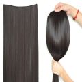 Hair Extensiopn for Her Soft Straight Clips-On Synthetic Hair Extension - 28 Inch - Black. 
