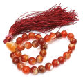 8mm Natural Stone Red Aqeeq Tasbeeh 33 Beads with metal chain | Tigereye Tasbih muslim zikr prayer Tasbeeh - handmade Rosary 8mm tasbi counter Stress Relaxation. 