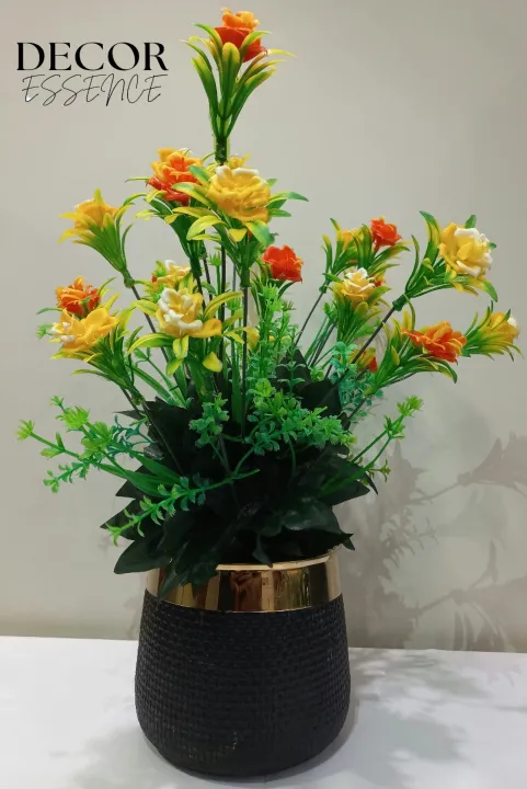 Artificial%20Flowers%20in%20Black%20fiber%20Pot:%20Washable%20and%20Ideal%20for%20Home%20and%20Office%20D%C3%A9cor,%20Table%20Top,%20home%20decoration,%20Decorative%20flowers,%20flowers%20for%20home%20decoration,%20Artificial%20Plants,%20D%C3%A9cor%20for%20Indoor%20Home%20Farmhouse%20Bedroom%20Office%20Desk%20Bathroom%20Decoration.%20-%20Image%202