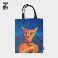 Stylish and Durable Canvas Tote Bag - Large Capacity Shoulder Bag Perfect for Shopping, Travel, and Everyday Use - Digital Printed by Zezo. 