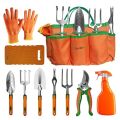 Germany lot Garden tools kit GardenWerx Gardening Tools -10 PCS Stainless Steel Heavy Duty Garden Tool Set, Non-Slip Ergonomic Handle Durable Storage Tote Bag Indoors & Outdoors - Gardening Gifts for Women and Men - Orange/Green. 