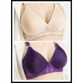bra push up seamless wireless women plus size bra No steel ring knit ladies bra embroidery thin cup bra gather comfortably on the drooping. 