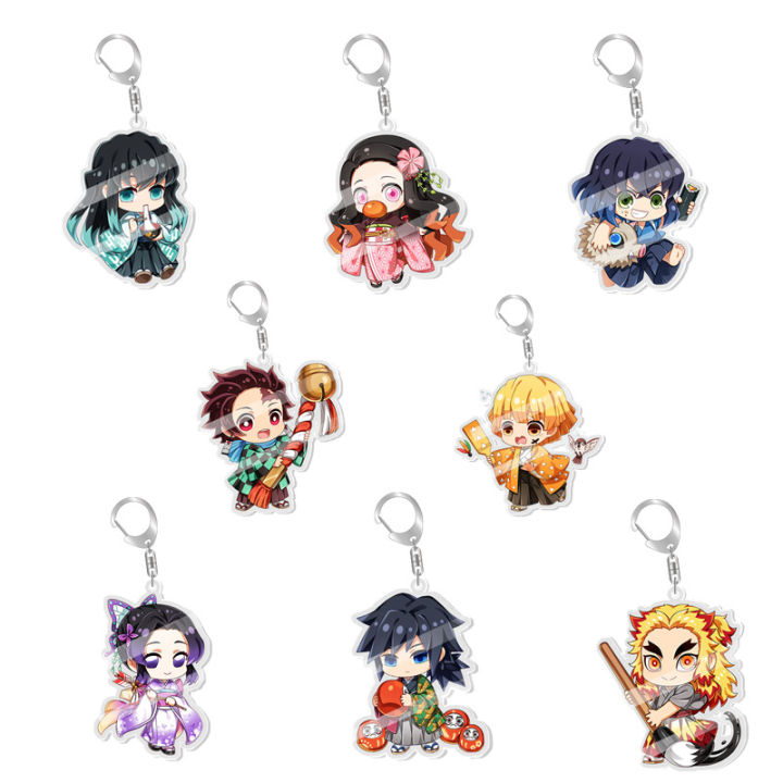 Yuthorite Demon Slayer: Kimetsu no Yaiba peripherals Nezuko Tanjiro Tokitoru Muichiro transparent acrylic double-sided pendant keychain set