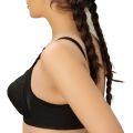 Bebelle, DORIA Cotton, Bra for women and girls, Semi Formal Control Bra, Black, B Cup/C Cup/D Cup/DD Cup. 
