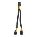 2PCS GPU PCIe 8 Pin Female to Dual 2X 8 Pin (6+2) Male PCI Express Adapter Braided Y-Splitter Extension Cable. 