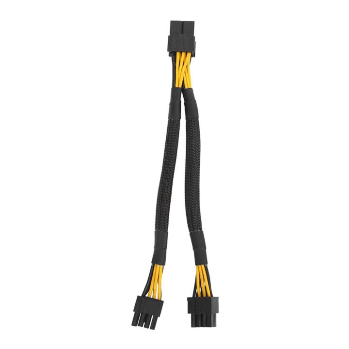 2PCS GPU PCIe 8 Pin Female to Dual 2X 8 Pin (6+2) Male PCI Express Adapter Braided Y-Splitter Extension Cable